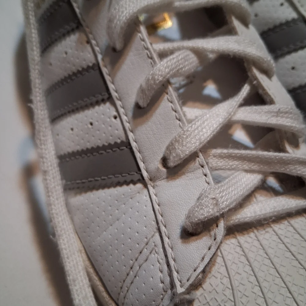 Adidas Originals Superstar White Grey Gold Metallic Sneakers Men 6.5